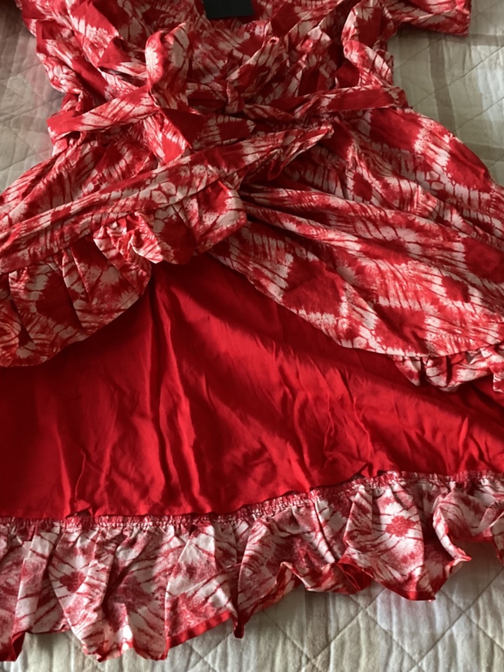 GIBSONLOOK Batik Print Flutter Sleeve Cotton Poplin Dress - Picture 10 of 16